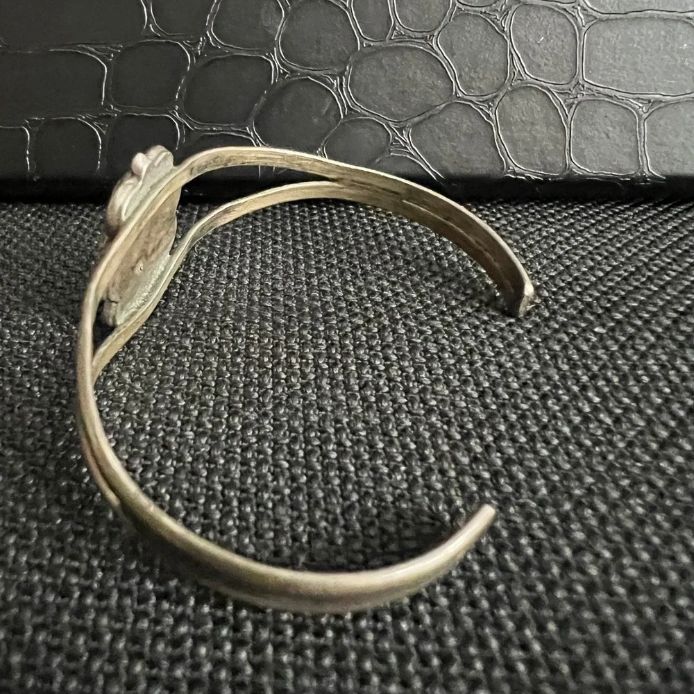 Vintage Sterling Silver Turquoise Cuff Bracelet Southwestern Split Shank 12g